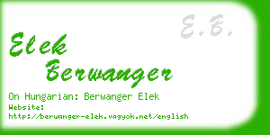 elek berwanger business card